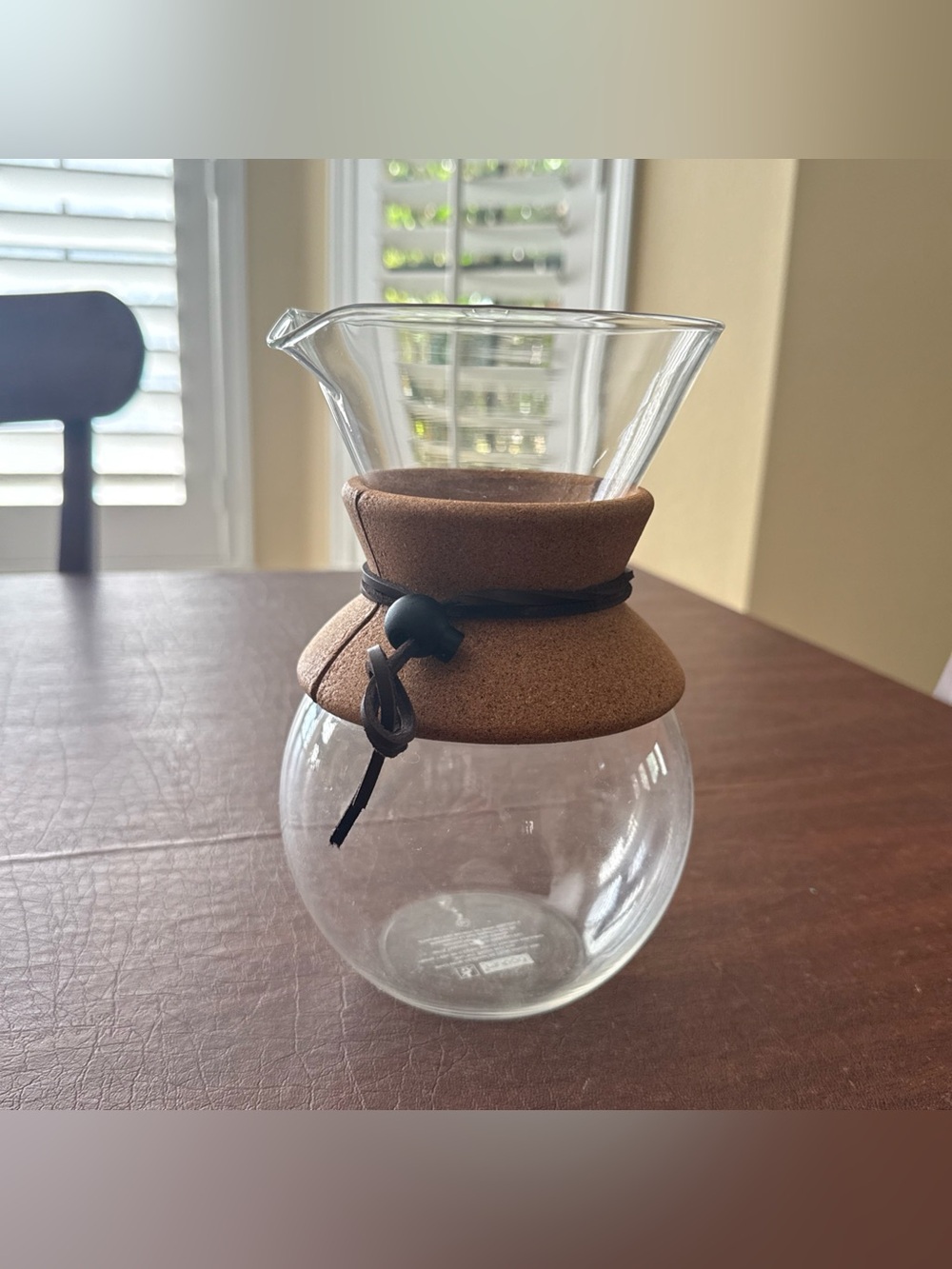 Vtg Bodum #157 Pour Over Replacement Carafe Glass Coffee Maker Pot W Cork Band
